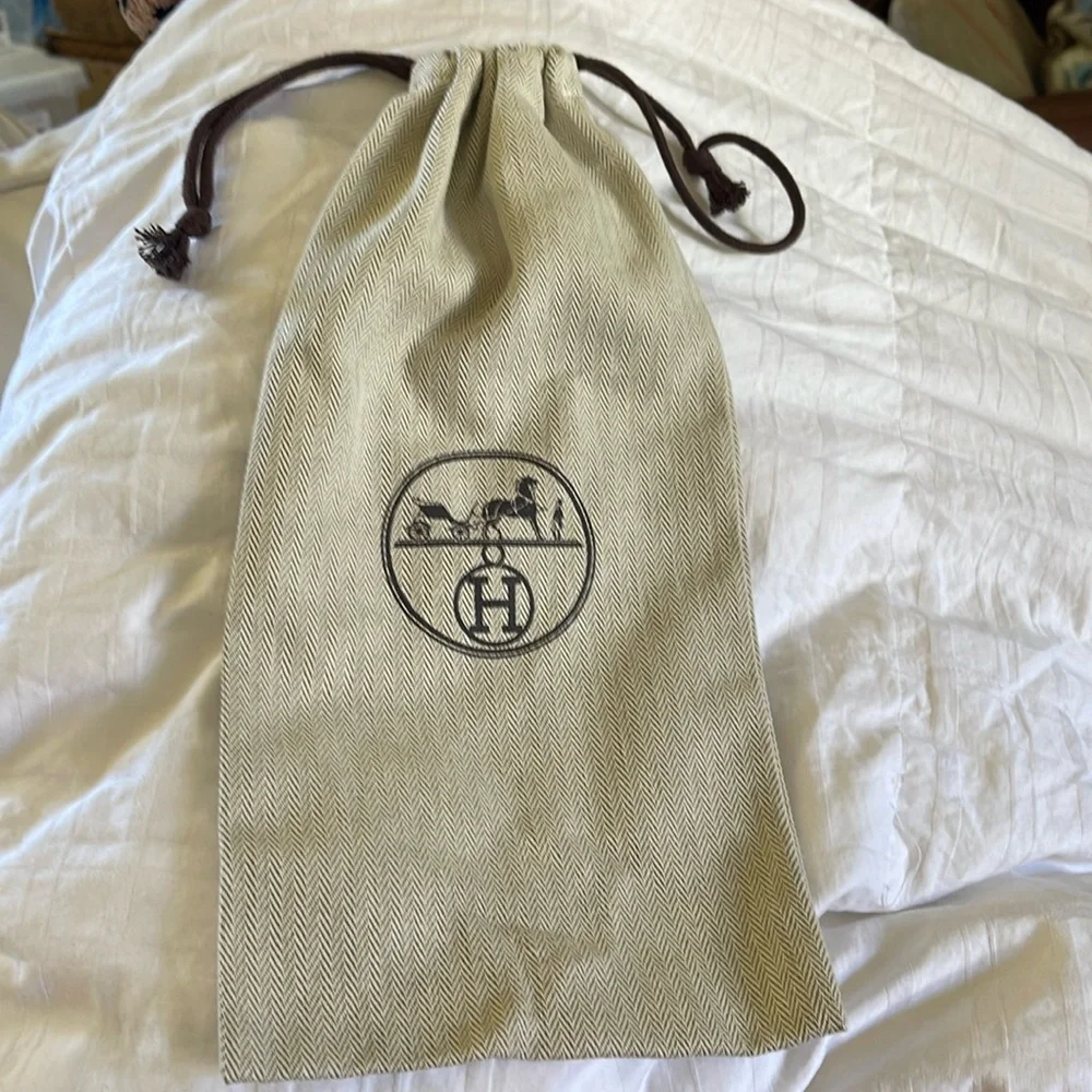 Hermes drawstring dustbag 14”x 6.5”